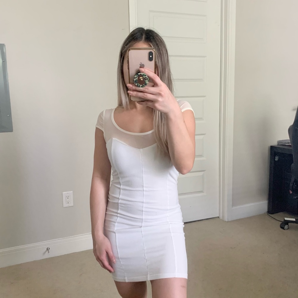 White Mesh Bodycon